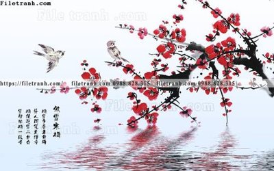 File in ấn tranh hoa dao hien dai 522 (bản gốc) cao cấp