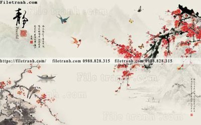 File gốc tranh hoa dao hien dai 533 (PNG) trong suốt (transparent)