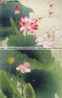 File tranh tranh hoa sen hien dai 3d 514 (gốc) chủ đề thành phố