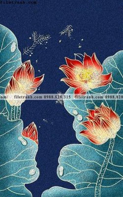 Chi tiết file ảnh tranh hoa sen hien dai 3d 524 sắc nét