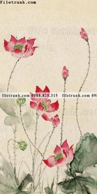 File tranh gốc tranh hoa sen hien dai 3d 561 (bản đẹp) độc quyền