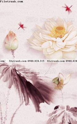 File tranh gốc tranh hoa sen hien dai 3d 573 (bản quyền) độc đáo