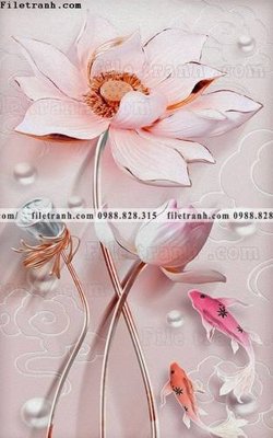 Tải file tranh hoa sen hien dai 3d 574 (ảnh gốc) in gạch men