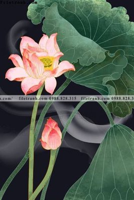 File gốc in ấn tranh hoa sen hien dai 3d 577 chất lượng vượt trội