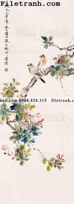 File ảnh tranh hoa va chim dep 132 (gốc) in poster