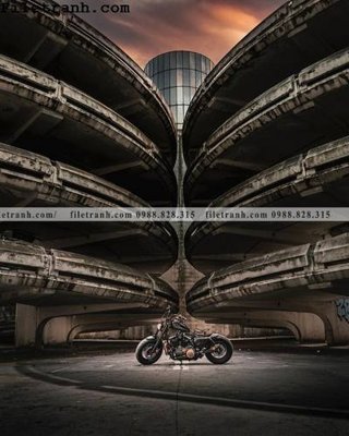 File gốc tranh kien truc kieu doc 187 (in lụa) tranh mã đáo