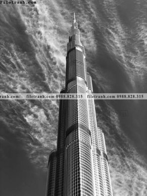 File tranh gốc PSD tranh kien truc kieu dung toa nha 527 còn nguyên layer