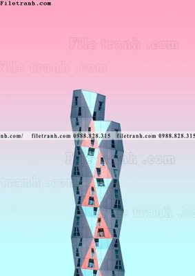 File tranh tranh kien truc kieu dung toa nha 535 (ảnh gốc) cho in ấn kỹ thuật số