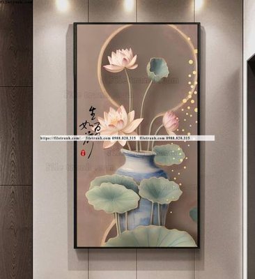 Tải file tranh loi vao hoa sen 3d 505 (PSD) cho in tranh kính