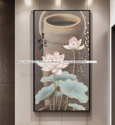 File PSD tranh loi vao hoa sen 3d 507 (bản gốc) cho nhà in