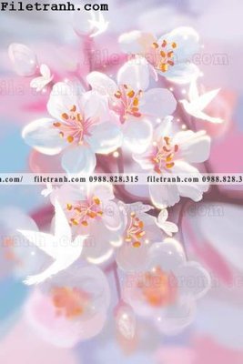 File in ấn tranh mau nuoc mau hong 104 (bản gốc) cao cấp