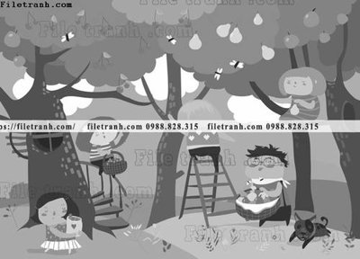 File gốc tranh minh hoa hoat hinh tre em 156 (cho in ấn) độc quyền