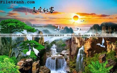 File ảnh tranh nen tuong phong cach Trung Hoa176 (gốc) in standee