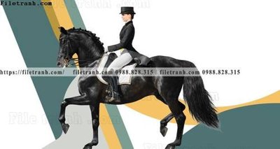 File gốc tranh ngua hien dai 113 (in lụa) hoa văn cổ điển