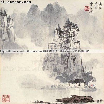 File in trần tranh phong canh da tuyet trang thuy mac 136 (file gốc) hoa văn 3D