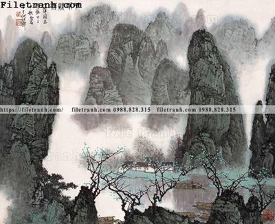 File tranh tranh phong canh da tuyet trang thuy mac 194 (gốc) phong cách tối giản