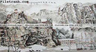 Tải file gốc tranh phong canh da tuyet trang thuy mac 240 (bản PSD) đầy đủ layer