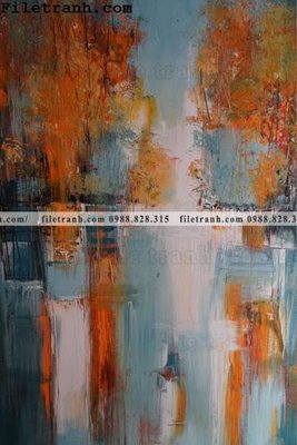 File in lụa tranh son dau mau truu tuong 104 (tân cổ điển) tranh son dau mau truu tuong 104