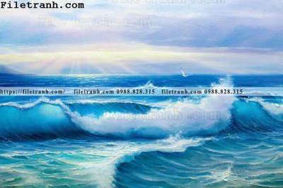 File ảnh tranh son dau phong canh bien 101 (gốc) cho trang trí nhà hàng