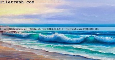 File gốc tranh son dau phong canh bien 116 (in lụa) họa tiết 3D