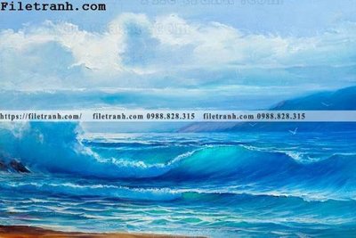 File tranh gốc tranh son dau phong canh bien 122 (sắc nét từng chi tiết)