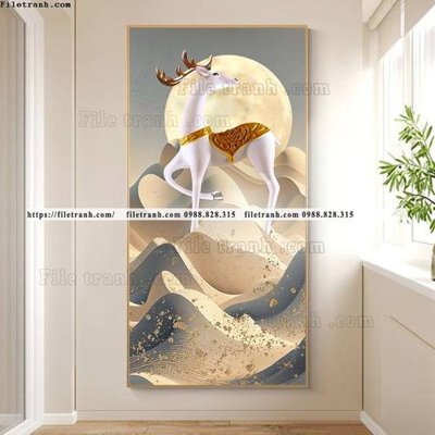 File tranh in tráng gương tranh su pha le nai vang 504 (siêu nét)