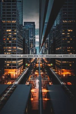 Download file gốc tranh thanh pho kieu dep 513 (in lụa) cao cấp