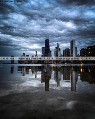 File gốc in tráng gương tranh thanh pho kieu dep 515 chi tiết