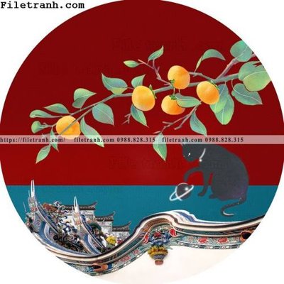 File tranh tranh tron kieu Trung Quoc moi 326 (bản gốc) in lụa dán tường