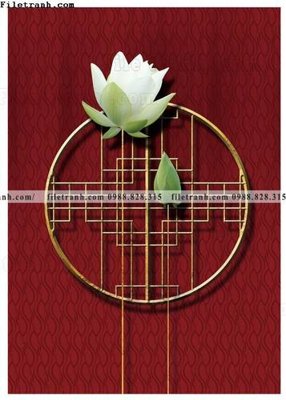 File gốc tranh trung quoc mau do 595 (in lụa) hoa văn cổ điển