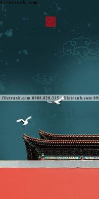 File gốc tranh trung quoc mau do 631 (in lụa) hoa văn cổ điển