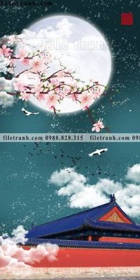 File ảnh tranh trung quoc mau do 633 (gốc) trang trí khách sạn