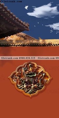 Ảnh gốc file in lụa tranh trung quoc mau do 649 chi tiết