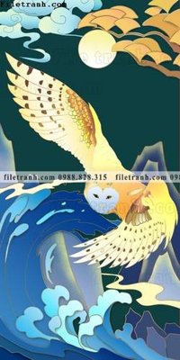 File gốc tranh trung quoc mau do 650 (in tráng gương) sang trọng