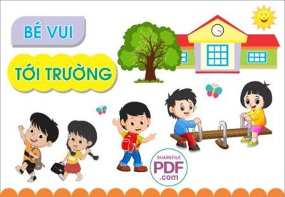 File gốc be vui den truong (in lụa) cao cấp