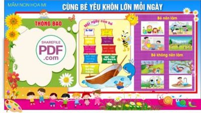 File gốc cung be yeu khon lon moi ngay (in lụa) trang trí tường