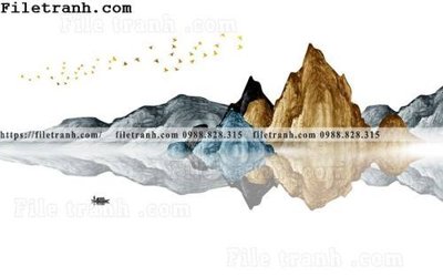 File ảnh tranh truu tuong nui vang 140 (gốc) cho trang trí nội thất