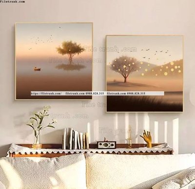 File gốc tranh ve bai bien hoang hon dep 514 (in lụa) trang trí tường