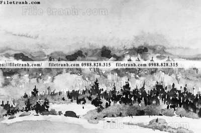 File in lụa tranh ve mau nuoc 1538 (tân cổ điển) tranh ve mau nuoc 1538