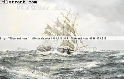 File tranh tranh ve son dau thuan buom xuoi gio 2001 (bản gốc) treo quán cafe