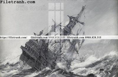 File tranh gốc in trần nhà tranh ve son dau thuan buom xuoi gio 2039 3D