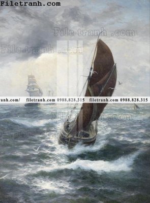 File ảnh tranh ve son dau thuan buom xuoi gio 2052 (gốc) dùng in Pano