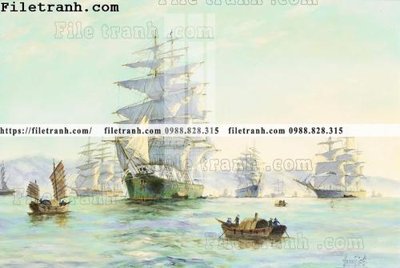 File gốc tranh ve son dau thuan buom xuoi gio 2080 (in mica) làm bảng hiệu