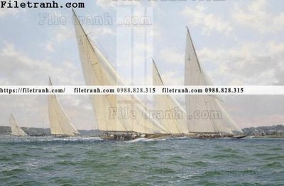 Ảnh gốc tranh ve son dau thuan buom xuoi gio 2086 (nét căng) in mica