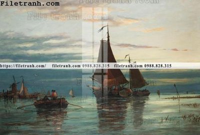 Hình ảnh file gốc tranh ve son dau thuan buom xuoi gio 2104 cho in UV