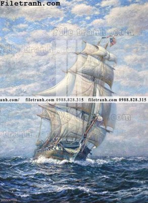 File gốc tranh ve son dau thuan buom xuoi gio 2141 (in mica) trang trí