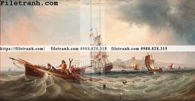 File ảnh tranh ve son dau thuan buom xuoi gio 2249 (gốc) in poster