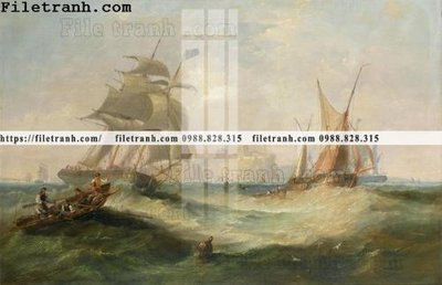 File ảnh tranh ve son dau thuan buom xuoi gio 2266 (gốc) in poster