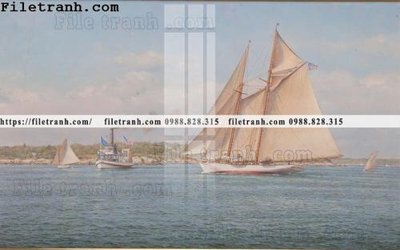 File tranh tranh ve son dau thuan buom xuoi gio 2296 (bản gốc) treo tường