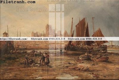 File tranh gốc in trần nhà tranh ve son dau thuan buom xuoi gio 2346 3D